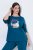 Ulla Popken 852710 Langærmet hjemmesweater Petrol - Pyjama/Loungewear - 