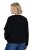 Ulla Popken 853685 Kort teddyjakke med kanter i læderlook Sort - Jakker - Dame jakker i store størrelser