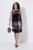 Ulla Popken 853768 Stribet pailletkjole Sort - Aftenkjoler - Festkjoler i plus size