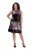Ulla Popken 853768 Stribet pailletkjole Sort - Aftenkjoler - Festkjoler i plus size