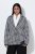Ulla Popken 855173 Strikket ternet blazer Benhvid - Blazere - Blazere i plusstørrelser til kvinder