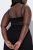 Ulla Popken 855428 Negligé med blonde Sort - Natkjoler - 