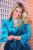 Ulla Popken 855499 Velourblazer med similisten Turkis - Blazere - Blazere i plusstørrelser til kvinder