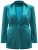 Ulla Popken 855499 Velourblazer med similisten Turkis - Blazere - Blazere i plusstørrelser til kvinder