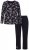 Ulla Popken 856134 Blomstret pyjamas Sort - Pyjama/Loungewear - 