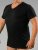 20 Nodi 9001 Short Sleeve V-Neck in Stretch Cotton Black - Undertrøjer - 