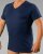 20 Nodi 9001 Short Sleeve V-Neck in Stretch Cotton Navy - Undertrøjer -