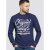 D555 Austin Long Sleeve T-shirt Navy - T-shirts - T-shirts i store størrelser - 2XL-14XL