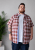 Kam Jeans 6368 Checked Short Sleeve Shirt Red - Skjorter - Skjorter til store mænd 2XL- 8XL