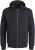 Jack & Jones BRADLEY Zip Hoodi Black - Trøjer og hættetrøjer - Trøjer og Hættetrøjer i store størrelser - 2XL-14XL