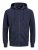 Jack & Jones Basic Sweat Zip Hood Navy Blazer - Trøjer og hættetrøjer - Trøjer og Hættetrøjer i store størrelser - 2XL-14XL