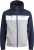 Jack & Jones RUSH White/Grey Blocking Bomber Jacket with Hood Navy Blazer - Jakker - Jakker i store størrelser, 2XL- 12XL