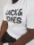 Jack & Jones CORP Logo T-Shirt White w Large Black Print - T-shirts - T-shirts i store størrelser - 2XL-14XL