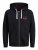 Jack & Jones JJSTAMP ZIP Hoodie Black - Trøjer og hættetrøjer - Trøjer og Hættetrøjer i store størrelser - 2XL-14XL