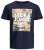 Jack & Jones JJPETE SHAPE Camo Print T-Shirt Navy - T-shirts - T-shirts i store størrelser - 2XL-14XL