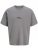 Jack & Jones Summer Sago Print Crew Neck T-Shirt Gray Flannel - T-shirts - T-shirts i store størrelser - 2XL-14XL