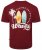 Kam Jeans 5709 Summer Adventure Print Tee Burgundy - T-shirts - T-shirts i store størrelser - 2XL-14XL