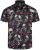 Kam Jean 6074 Kortærmet Skjorte med Dødningehovedprint Sort - Skjorter - Skjorter til store mænd 2XL- 8XL