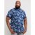 D555 Reuben Hawaii Shirt Navy - Skjorter - Skjorter til store mænd 2XL- 8XL