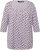 Ulla Popken Polka Dot 3/4 Sleeve Square Neck A-Line Tee Light Blue-Grey - Trykte T-shirts til kvinder - Printede T-shirts til Damer