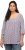Ulla Popken Polka Dot 3/4 Sleeve Square Neck A-Line Tee Light Blue-Grey - Trykte T-shirts til kvinder - Printede T-shirts til Damer
