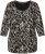 Ulla Popken Number Print 3/4 Sleeve Tee Black - Trykte T-shirts til kvinder - 