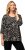 Ulla Popken Number Print 3/4 Sleeve Tee Black - Trykte T-shirts til kvinder - 