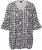 Ulla Popken Geometric Print Trumpet Sleeve Tee Black - Trykte T-shirts til kvinder - Printede T-shirts til Damer