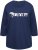 Ulla Popken Queens 3/4 Sleeve Graphic Tee Ink Blue - Trykte T-shirts til kvinder - Printede T-shirts til Damer