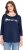 Ulla Popken Queens 3/4 Sleeve Graphic Tee Ink Blue - Trykte T-shirts til kvinder - Printede T-shirts til Damer