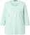 Ulla Popken Metallic Lettering 3/4 Sleeve Tee Mint Green - Trykte T-shirts til kvinder - 