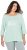 Ulla Popken Metallic Lettering 3/4 Sleeve Tee Mint Green - Trykte T-shirts til kvinder - 