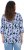 Ulla Popken Floral Print 3/4 Sleeve V-Neck Tee Navy Blue - Trykte T-shirts til kvinder - 