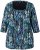 Ulla Popken Graphic Print Square Neck Tee Black - Trykte T-shirts til kvinder - Printede T-shirts til Damer