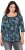 Ulla Popken Graphic Print Square Neck Tee Black - Trykte T-shirts til kvinder - Printede T-shirts til Damer