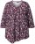 Ulla Popken Asymmetric Cowboy Boot Print Tee Dark Ruby - Trykte T-shirts til kvinder - 