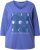 Ulla Popken Meet Me In The Moonlight 3/4 Sleeve Graphic Tee Atlantic Blue - Trykte T-shirts til kvinder - 
