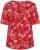 Kaffe Curve Ami Short Sleeve Blouse Printed Poppy Red - Bluser & tunikaer - 