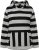 Ulla Popken Mixed Stripe Long Sleeve Hoodie Black - Hættetrøjer og sweatshirts - 