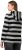 Ulla Popken Mixed Stripe Long Sleeve Hoodie Black - Hættetrøjer og sweatshirts - 