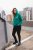 Ulla Popken Face Graphic Long Sleeve Hoodie Emerald Green - Hættetrøjer og sweatshirts - Bløde sweatshirts, hoodies & strik