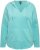 Ulla Popken Open Edged Long Sleeve V-Neck Hoodie Mint Green - Hættetrøjer og sweatshirts - Bløde sweatshirts, hoodies & strik