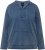 Ulla Popken Raw Hem Long Sleeve Hoodie Night Blue - Hættetrøjer og sweatshirts - 