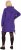 Ulla Popken Longline Lace Up Hoodie Purple - Hættetrøjer og sweatshirts - Bløde sweatshirts, hoodies & strik