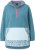 Ulla Popken Floral Detail Fleece Hoodie Ice Green - Hættetrøjer og sweatshirts - 