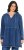 Ulla Popken Indigo Dyed Flounce Panel Hoodie Blue - Hættetrøjer og sweatshirts - 