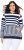 Ulla Popken Oversized Striped Long Sleeve Hoodie Ink Blue - Hættetrøjer og sweatshirts - Bløde sweatshirts, hoodies & strik