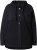 Ulla Popken Mixed Texture Button Down Hoodie Black - Hættetrøjer og sweatshirts - Bløde sweatshirts, hoodies & strik