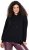 Ulla Popken Decorative Lace-Up Hoodie Black - Hættetrøjer og sweatshirts - 