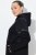 Ulla Popken Mix Fabric Reflective Trim Zip Hoodie Black - Hættetrøjer og sweatshirts - Bløde sweatshirts, hoodies & strik